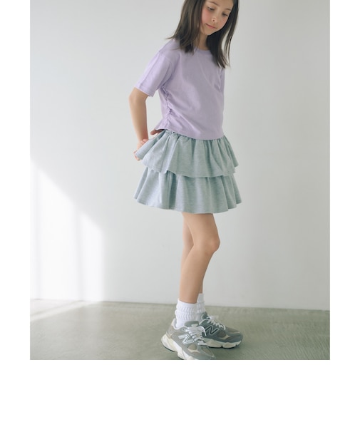 ミニ裏毛 フリル キュロット(グレー)140cm-160cm