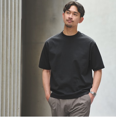 【WEB限定】JUST fit ポンチ 半袖 Tシャツ カットソー -汗染み防止-