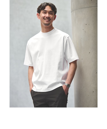 【WEB限定】JUST fit ポンチ 半袖 Tシャツ カットソー -汗染み防止-