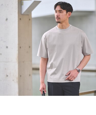 【WEB限定】JUST fit ポンチ 半袖 Tシャツ カットソー -汗染み防止-