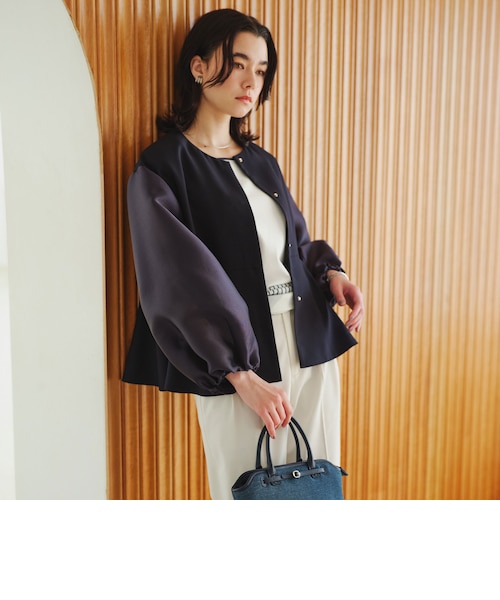 フルリーフォルムジャケットshort【今季・完売・新品・タグ付き】 size SHORTあり］fleurie(フルリー) フォルム ジャケット 2｜グリーン