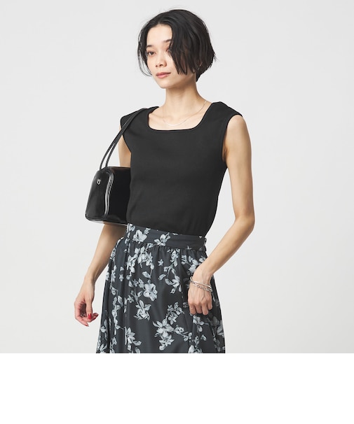 ブライトリブ デコルテ フレンチスリーブ プルオーバー カットソー