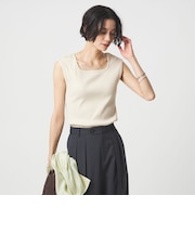 ブライトリブ デコルテ フレンチスリーブ プルオーバー カットソー