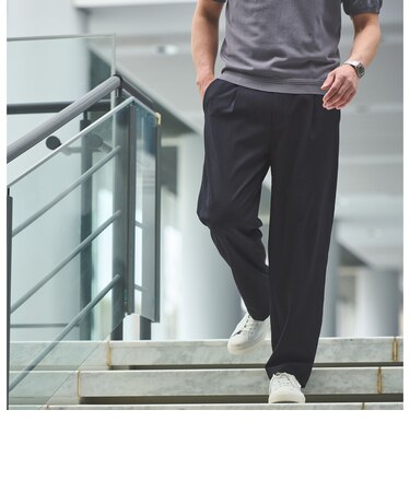 【WEB限定】JUST fit エアリーカルゼ 1P イージーパンツ-2WAYストレッチ・吸水速乾-