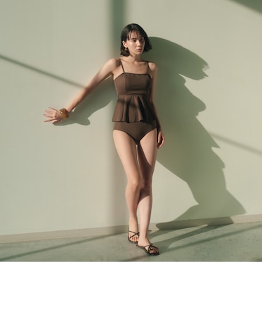 ジョーゼット風 ペプラムビスチェ&ショーツ スイムウェア / 水着