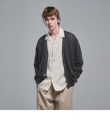 ミックス メランジ メッシュ カーディガン