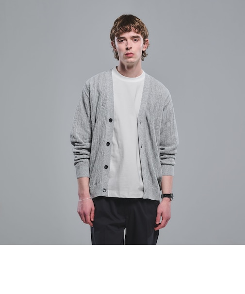 ミックス メランジ メッシュ カーディガン