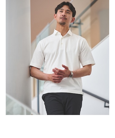 【WEB限定】JUST fit デイリー ドライ カッタウェイ 半袖 ポロシャツ -吸水速乾・抗菌-