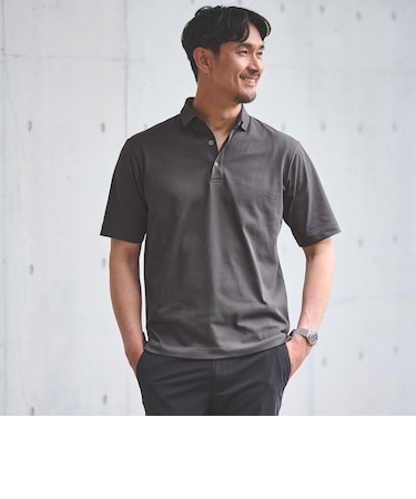 【WEB限定】JUST fit デイリー ドライ カッタウェイ 半袖 ポロシャツ -吸水速乾・抗菌-
