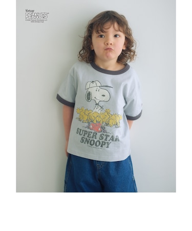 【別注】<FRUIT OF THE LOOM × PEANUTS>リンガーTシャツ / キッズ 110cm-130cm
