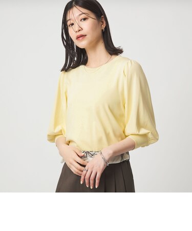 【WEB限定】＜at ease＞袖ボリューム ニット ウォッシャブル 接触冷感 UVカット 遮熱