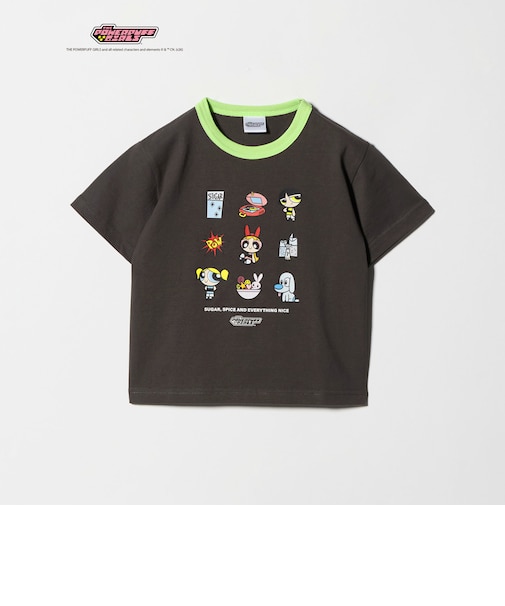 【別注】＜The Powerpuff Girls＞ リンガー Tシャツ / キッズ 100cmー130cm