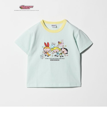 【別注】＜The Powerpuff Girls＞ リンガー Tシャツ / キッズ 100cmー130cm