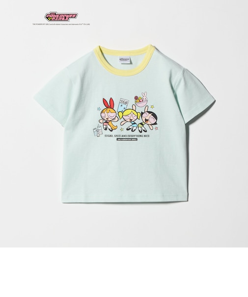 【別注】＜The Powerpuff Girls＞ リンガー Tシャツ / キッズ 100cmー130cm