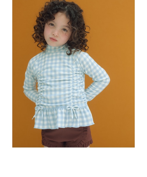 GLR ギンガム ラッシュガード セット / 水着 / キッズ 100cm-130cm