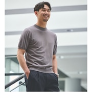 【WEB限定】JUST fit ジャケイン モックネック 半袖 ニット