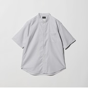 W/R オックスフォード ストライプ バンドカラー 半袖 シャツ