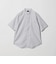 W/R オックスフォード ストライプ バンドカラー 半袖 シャツ