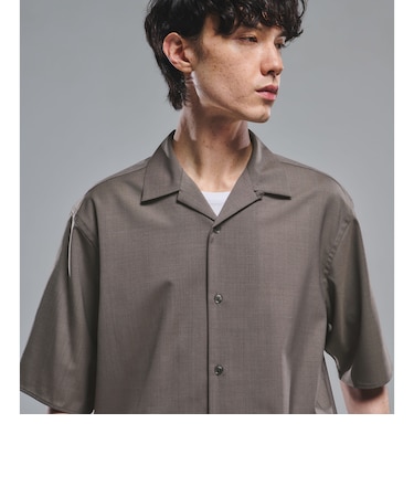 ウォッシャブルトロ オープンカラー シャツ -ストレッチ-