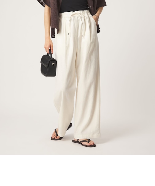 BREEZE LINEN ブリーズリネン ワイド パンツ オフホワイト ドット