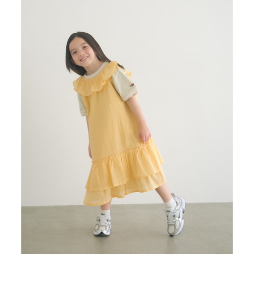 ドットフリルワンピース / キッズ 100cm-130cm