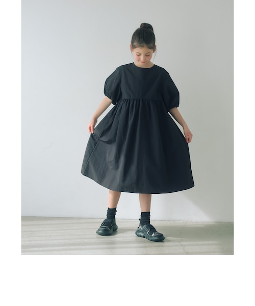 バックリボン タッサー ワンピース / キッズ 140cm-160cm｜グリーン