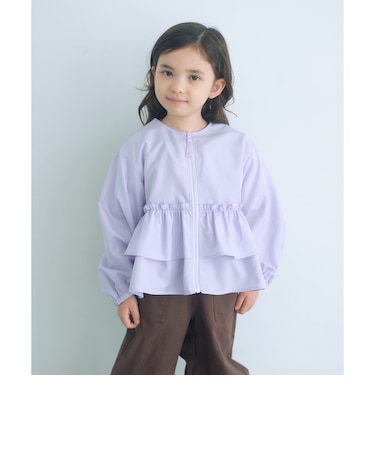 フリル ギャザーブルゾン / キッズ  100cm-160cm 撥水 UVカット 遮熱