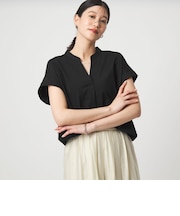 【WEB限定】＜at ease＞スキッパー カットソー 接触冷感 UVカット 遮熱