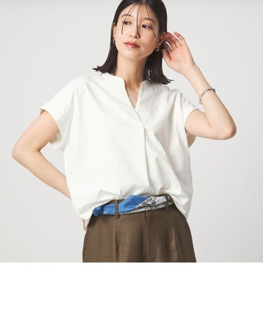 【WEB限定】＜at ease＞スキッパー カットソー 接触冷感 UVカット 遮熱