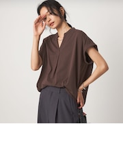 【WEB限定】<at ease>スキッパー カットソー 接触冷感 UVカット 遮熱