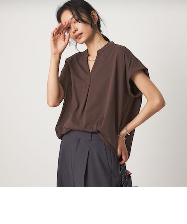 【WEB限定】<at ease>スキッパー カットソー 接触冷感 UVカット 遮熱