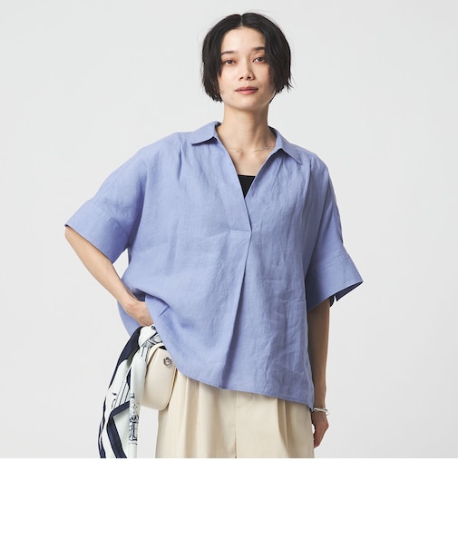 リネン スキッパー ショートスリーブ シャツ