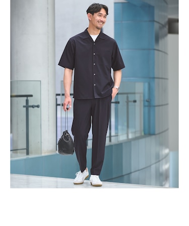 【WEB限定】JUST fit トロピカル セットアップ シャツ＆スラックス -2WAYストレッチ-
