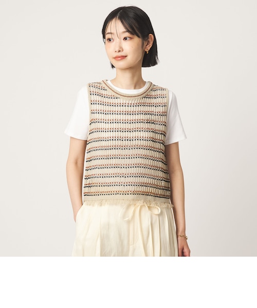 LEINWÄNDE フリンジニットベスト フリンジ ニット ベスト｜グリーンレーベル リラクシングの通販｜&mall