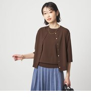 ハーフスリーブ ニット カーディガン ウォッシャブル 接触冷感 UVカット