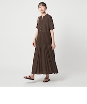 ［size SHORT/TALLあり］ワッシャー プリーツ ショートスリーブ ワンピース