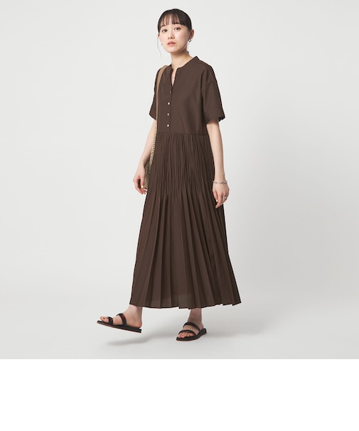 ［size SHORT/TALLあり］ワッシャー プリーツ ショートスリーブ ワンピース