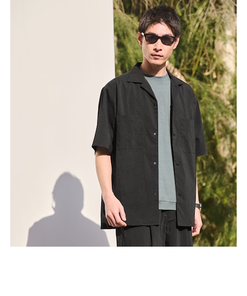 WONDER CLOTH オープンカラー 3ポケット 半袖シャツ -ストレッチ・接触冷感・吸水速乾-