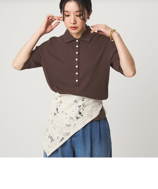 【WEB限定】<at ease>シアーテレコ エリツキ カットソー