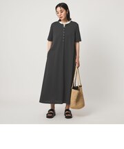 【WEB限定】<at ease>ヘンリーネック カットソー ワンピース