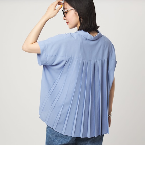 【WEB限定】＜at ease＞バック プリーツ ブラウス UVカット 通気性