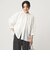 【WEB限定】＜at ease＞ノーカラー ギャザー ブラウス UVカット 通気性