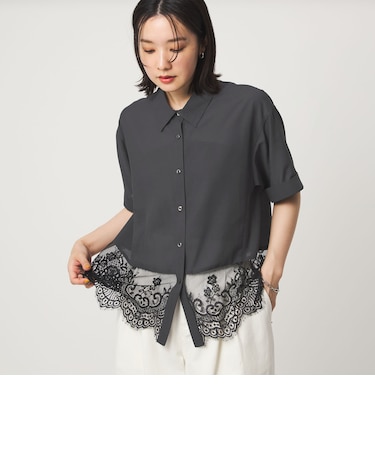 【WEB限定】＜at ease＞スソ レース ブラウス UVカット 通気性