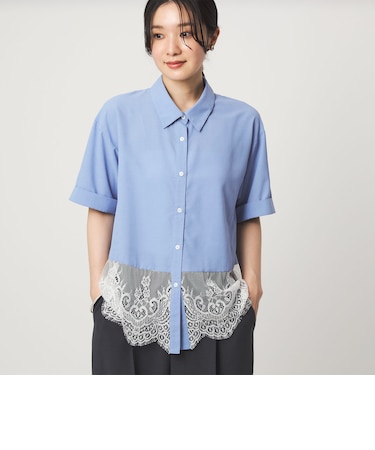 【WEB限定】＜at ease＞スソ レース ブラウス UVカット 通気性