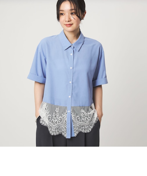 【WEB限定】＜at ease＞スソ レース ブラウス UVカット 通気性