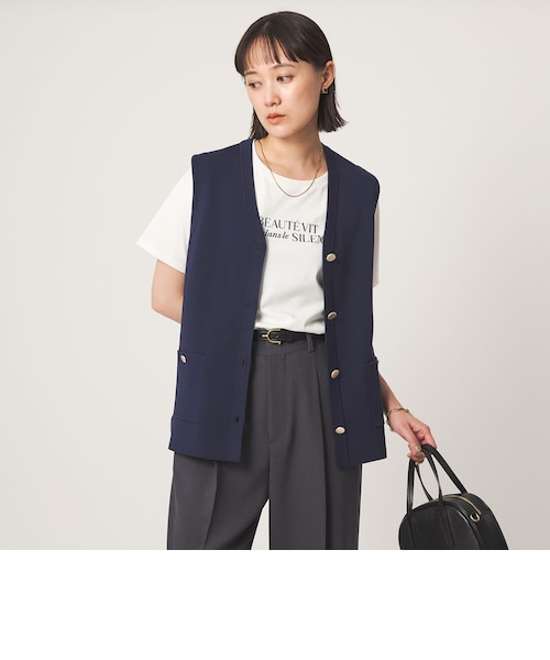 cis.ジレ ゴールドカラーボタン ニット ジレ｜グリーンレーベル リラクシングの