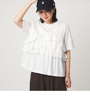 【WEB限定】＜at ease＞フロント フリル ショートスリーブ カットソー
