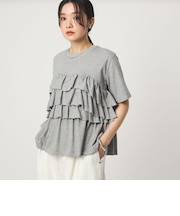 【WEB限定】＜at ease＞フロント フリル ショートスリーブ カットソー