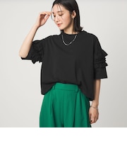 【WEB限定】<at ease>袖フリル ショートスリーブ カットソー