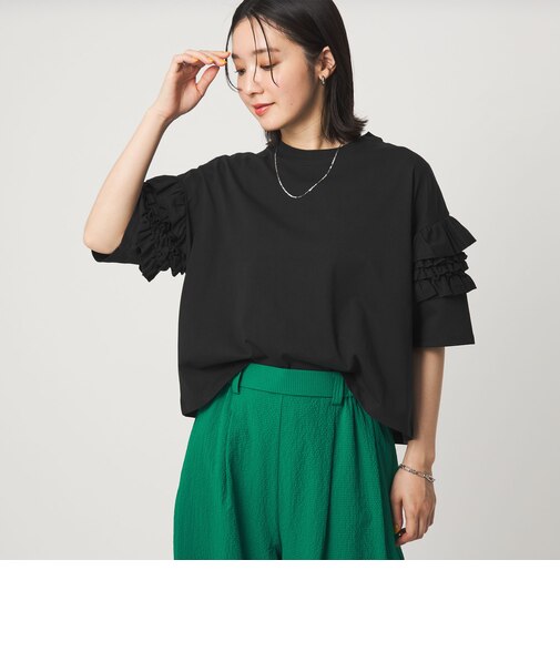 【WEB限定】＜at ease＞袖フリル  ショートスリーブ カットソー